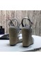 Yves Saint Laurent Cassandra Wedge Espadrilles In Leather White