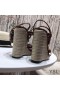 Yves Saint Laurent Cassandra Wedge Espadrilles In Leather with Palm Logo Burgundy
