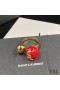 Yves Saint Laurent Cassandre Pearl And Ball Ring In Metal Gold/Red