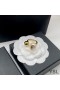Yves Saint Laurent Cassandre Pearl And Ball Ring In Metal Gold/White