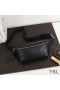 Yves Saint Laurent Classic Monogram Belt Bag In Soft Black Leather Black/Silver