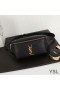 Yves Saint Laurent Classic Monogram Belt Bag In Textured Leather Black/Gold