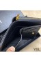 Yves Saint Laurent Compact Zip Around Wallet In Grained Matelasse Leather Black/Gold