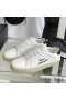 Yves Saint Laurent Court Classic Sneakers In Embroidered Leather with Black Logo White/Black