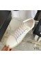 Yves Saint Laurent Court Classic Sneakers In Embroidered Leather with Black Logo White