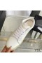 Yves Saint Laurent Court Classic Sneakers In Embroidered Leather with Gold Logo White