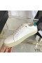 Yves Saint Laurent Court Classic Sneakers In Embroidered Leather with Green Logo White/Green