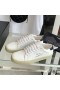 Yves Saint Laurent Court Classic Sneakers In Embroidered Leather with Silver Logo White/Black