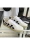 Yves Saint Laurent Court Classic Sneakers In Stars Embroidered Leather White/Black