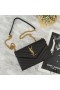 Yves Saint Laurent Envelope Chain Wallet In Textured Matelasse Leather Black/Gold