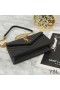 Yves Saint Laurent Envelope Chain Wallet In Textured Matelasse Leather Black/Gold