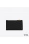 Yves Saint Laurent Fragments Zipped Bifold Wallet In Grained Matelasse Leather Black/Gold