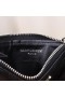 Yves Saint Laurent Fragments Zipped Card Case In Grained Matelasse Leather Black/Silver