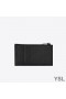 Yves Saint Laurent Fragments Zipped Card Case In Grained Matelasse Leather Black