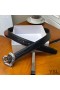 Yves Saint Laurent Heart Belt In Crocodile Embossed Leather Black/Silver