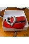 Yves Saint Laurent Heart Belt In Nappa Leather Red/Silver