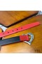 Yves Saint Laurent Heart Belt In Nappa Leather Red/Silver