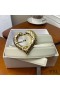 Yves Saint Laurent Heart Belt In Nappa Leather White/Gold