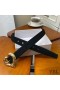 Yves Saint Laurent Heart Belt In Suede Black/Gold