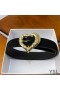 Yves Saint Laurent Heart Belt In Suede Black/Gold