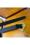 Yves Saint Laurent Heart Belt In Suede Black/Gold