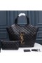 Yves Saint Laurent Icare Maxi Shopping Bag In Quilted Lambskin Black/Gold