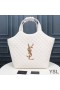 Yves Saint Laurent Icare Maxi Shopping Bag In Quilted Lambskin White/Gold