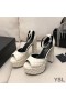 Yves Saint Laurent Jodie Platform Sandals In Quilted Leather White