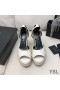 Yves Saint Laurent Jodie Platform Sandals In Quilted Leather White