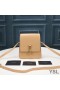 Yves Saint Laurent Kaia North/South Satchel In Vegetable-Tanned Leather Brown/Gold