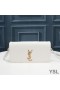Yves Saint Laurent Kate 99 Chain Bag In Diamond-Quilted Lambskin White/Gold