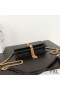 Yves Saint Laurent Kate Chain Wallet with Tassel In Textured Leather Black/Gold