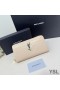 Yves Saint Laurent Large Cassandra Deconstruct Zip Around Wallet In Crocodile Embossed Leather Apricot
