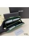 Yves Saint Laurent Large Cassandra Deconstruct Zip Around Wallet In Crocodile Embossed Leather Green