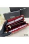 Yves Saint Laurent Large Cassandra Deconstruct Zip Around Wallet In Crocodile Embossed Leather Red