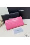 Yves Saint Laurent Large Cassandra Deconstruct Zip Around Wallet In Crocodile Embossed Leather Rose