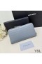 Yves Saint Laurent Large Cassandra Deconstruct Zip Around Wallet In Crocodile Embossed Leather Sky Blue