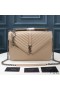 Yves Saint Laurent Large Classic College Chain Bag In Matelasse Leather Apricot/Silver