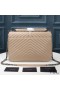 Yves Saint Laurent Large Classic College Chain Bag In Matelasse Leather Apricot/Silver