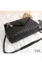Yves Saint Laurent Large Classic College Chain Bag In Matelasse Leather Black