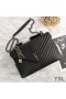 Yves Saint Laurent Large Classic College Chain Bag In Matelasse Leather Black/Silver