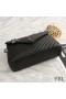 Yves Saint Laurent Large Classic College Chain Bag In Matelasse Leather Black/Silver