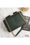 Yves Saint Laurent Large Classic College Chain Bag In Matelasse Leather Green/Gold