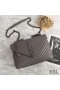 Yves Saint Laurent Large Classic College Chain Bag In Matelasse Leather Grey/Silver