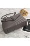Yves Saint Laurent Large Classic College Chain Bag In Matelasse Leather Grey/Silver