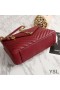 Yves Saint Laurent Large Classic College Chain Bag In Matelasse Leather Red/Gold