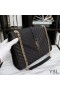 Yves Saint Laurent Large Envelope Chain Bag In Textured Matelasse Leather Black/Gold