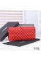 Yves Saint Laurent Large Envelope Flap Wallet In Mixed Grained Matelasse Leather Red/Gold