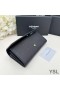 Yves Saint Laurent Large Line Bifold Wallet In Grained Leather Black/Gold