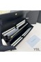 Yves Saint Laurent Large Line Bifold Wallet In Grained Leather Black/Gold